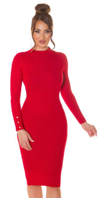 Knitdress with open back Red